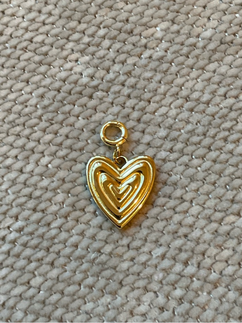 Jbloom Beating Heart Charm in Gold-tone Stainless Steel with Clasp